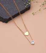 Gold color heart shape anti tarnish necklace