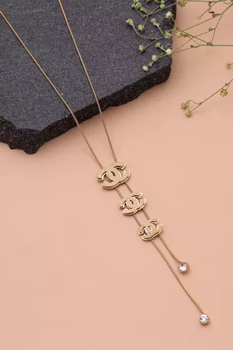 Gold color anti tarnish necklace