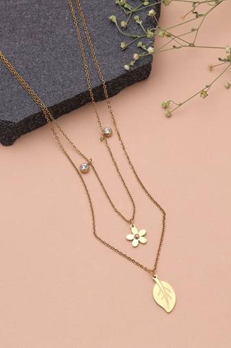 Gold color anti tarnish necklace