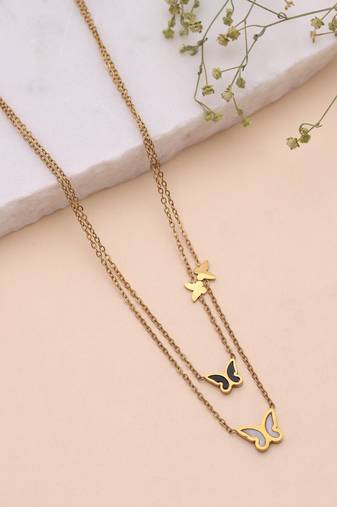 Gold color anti tarnish necklace