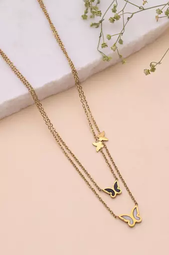 Gold color anti tarnish necklace