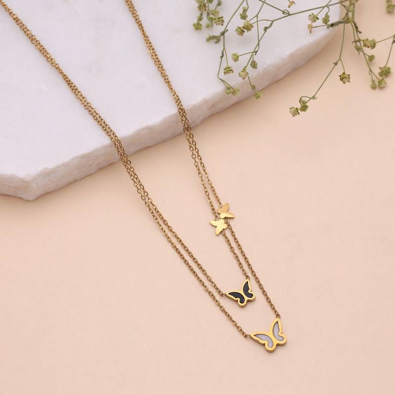 Gold color anti tarnish necklace