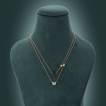 Gold color anti tarnish necklace 2
