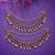 Rani & green color matte gold earrings chain