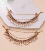 Gold color matte gold earrings chain