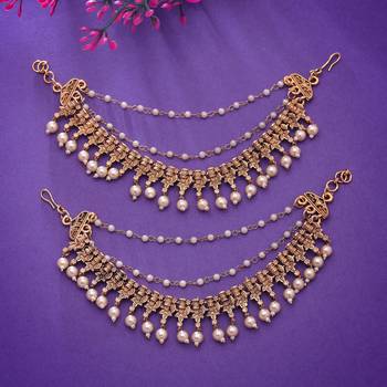 Gold color matte gold earrings chain 2