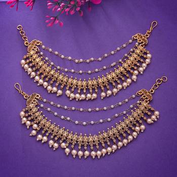 Gold color matte gold earrings chain 2
