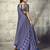Blue modal satin ajrakh print saree