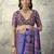 Blue modal satin ajrakh print saree