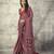 Red modal satin ajrakh print saree