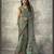 Green modal satin ajrakh print saree
