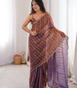 Copper fendy satin sequence embroidered saree