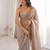 Beige fendy satin sequence embroidered saree