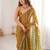 Gold fendy satin sequence embroidered saree