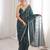 Teal fendy satin sequence embroidered saree