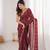 Maroon fendy satin sequence embroidered saree