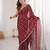 Maroon fendy satin sequence embroidered saree