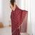 Maroon fendy satin sequence embroidered saree