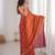 Orange fendy satin sequence embroidered saree