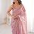 Pink fendy satin sequence embroidered saree