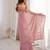 Pink fendy satin sequence embroidered saree