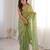 Green fendy satin sequence embroidered saree