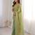 Green fendy satin sequence embroidered saree