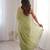 Green fendy satin sequence embroidered saree