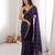 Purple fendy satin sequence embroidered saree
