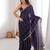 Purple fendy satin sequence embroidered saree