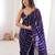 Purple fendy satin sequence embroidered saree