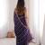 Purple fendy satin sequence embroidered saree