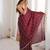 Wine fendy satin sequence embroidered saree