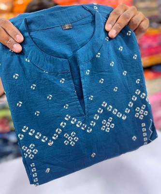 Women's Cotton Bandhani Printed Kurta Pant Dupatta Set 4