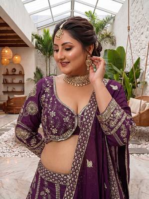Designer Plus Size Wedding Lehenga Choli with Sequins & Zari Work | Sizes 34-50 2