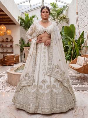 Ready to Wear Plus Size Embroidered Chinon Silk Lehenga Choli for Women 1