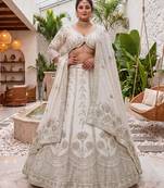 Ready to Wear Plus Size Embroidered Chinon Silk Lehenga Choli for Women