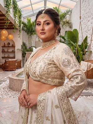 Ready to Wear Plus Size Embroidered Chinon Silk Lehenga Choli for Women 2