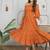 Brown solid cotton one-shoulder a-line dress for women
