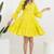 Lime green solid cotton fit & flare dress for women