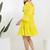 Lime green solid cotton fit & flare dress for women