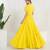 Yellow solid cotton tiered dress for women