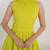 Lemon green solid cotton tiered fit & flare dress for women