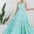 Sea green solid cotton tiered maxi dress for women