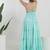 Sea green solid cotton tiered maxi dress for women
