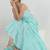 Sea green solid cotton tiered maxi dress for women