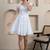 White solid cotton tiered dress for women