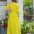 Lemon green solid cotton maxi dress for women