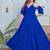 Blue solid cotton tiered fit & flare dress for women