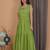 Green solid cotton fit & flare midi dress for women
